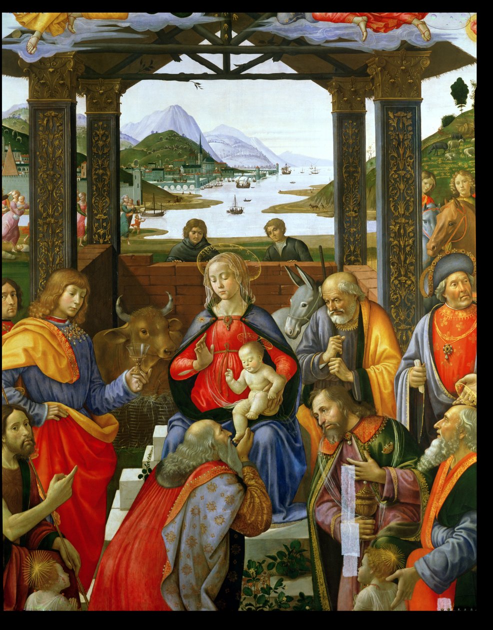 Adoration of the Magi, 1488 tempera på paneldetalj av 120249 av Domenico Ghirlandaio