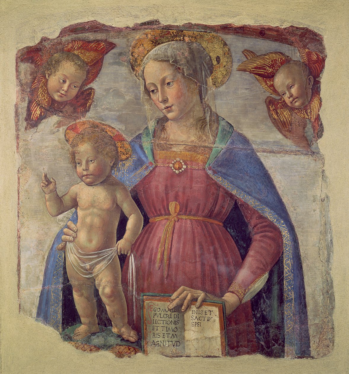 Madonna og barn med engler av Domenico Ghirlandaio