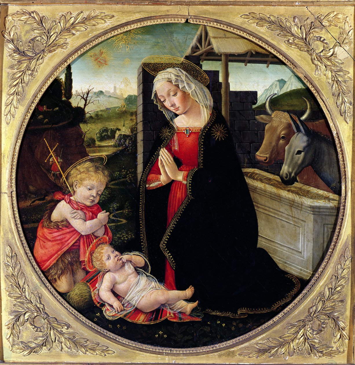 Madonna og barn med døperen Johannes av Domenico Ghirlandaio