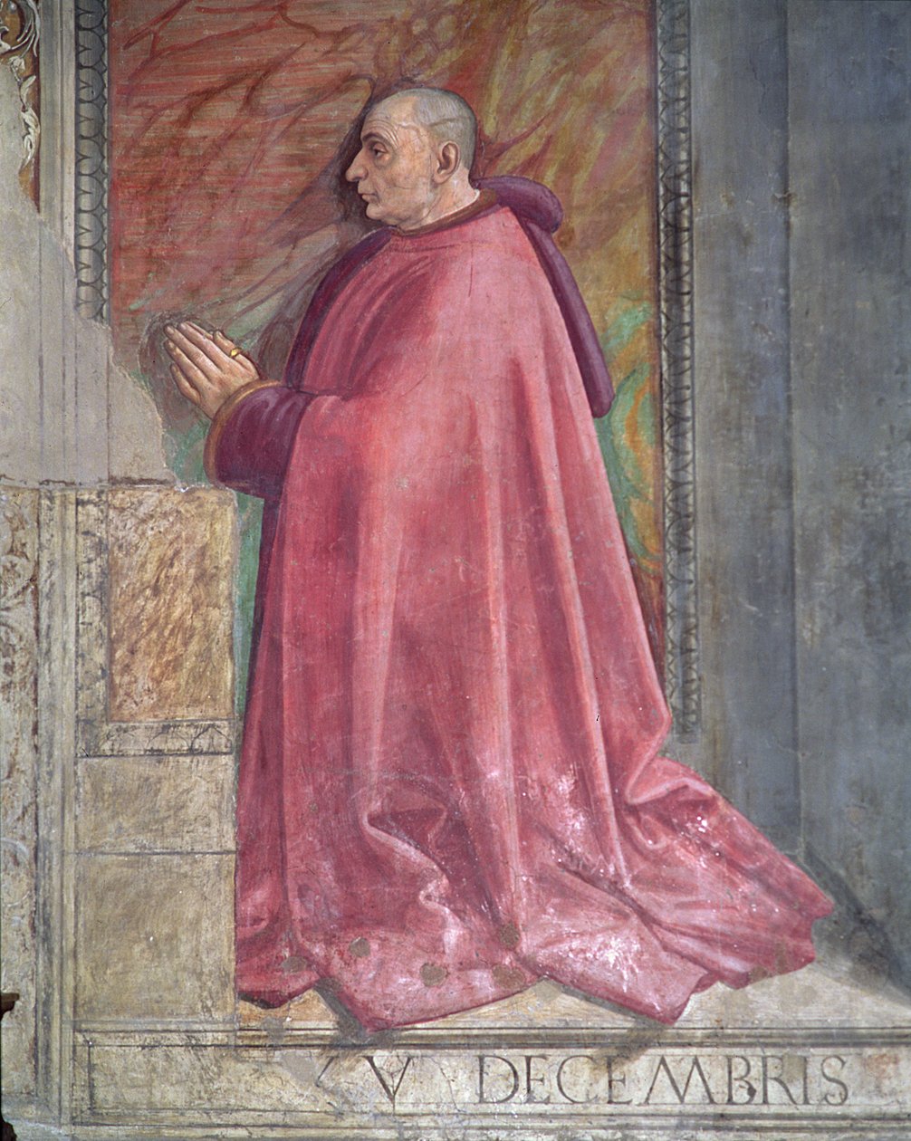 Portrett av Francesco Sassetti, fra Cycle of St. Francis, Sassetti Chapel, 1483 (detalj) av Domenico Ghirlandaio
