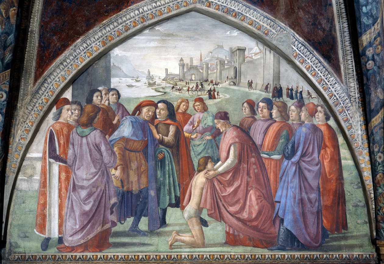 St. Francis gir avkall på arven sin, fra en syklus av St. Franciskus liv, 1486 av Domenico Ghirlandaio