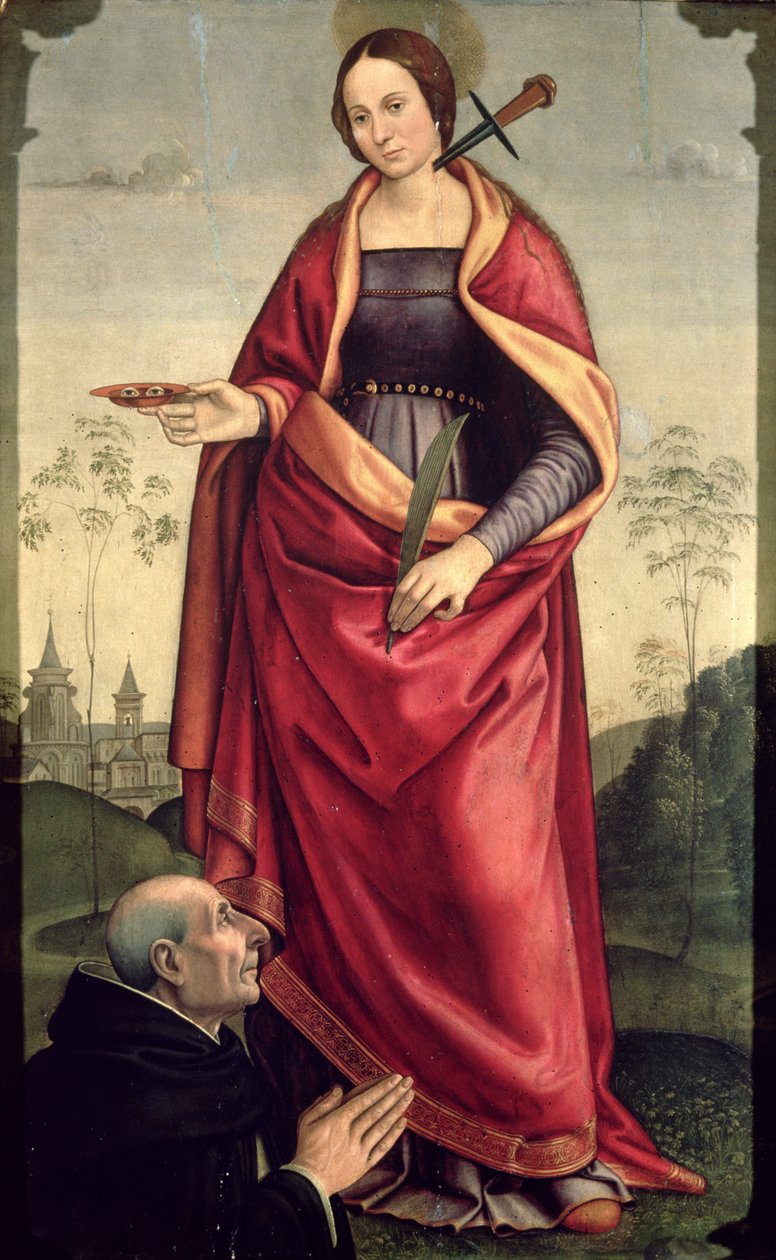 St. Lucy og en giver av Domenico Ghirlandaio