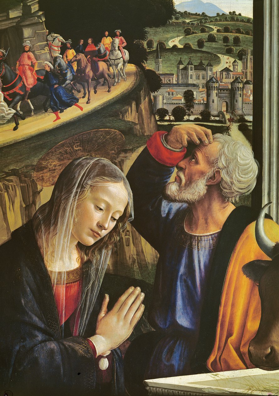 Kristi fødsel (detalj av altertavle) av Domenico Ghirlandaio
