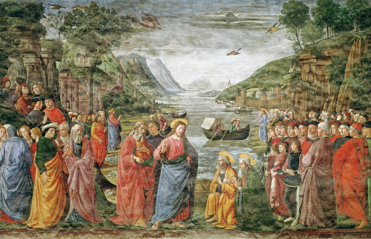 Kallet til SS. Peter og Andrew, 1481 av Domenico Ghirlandaio