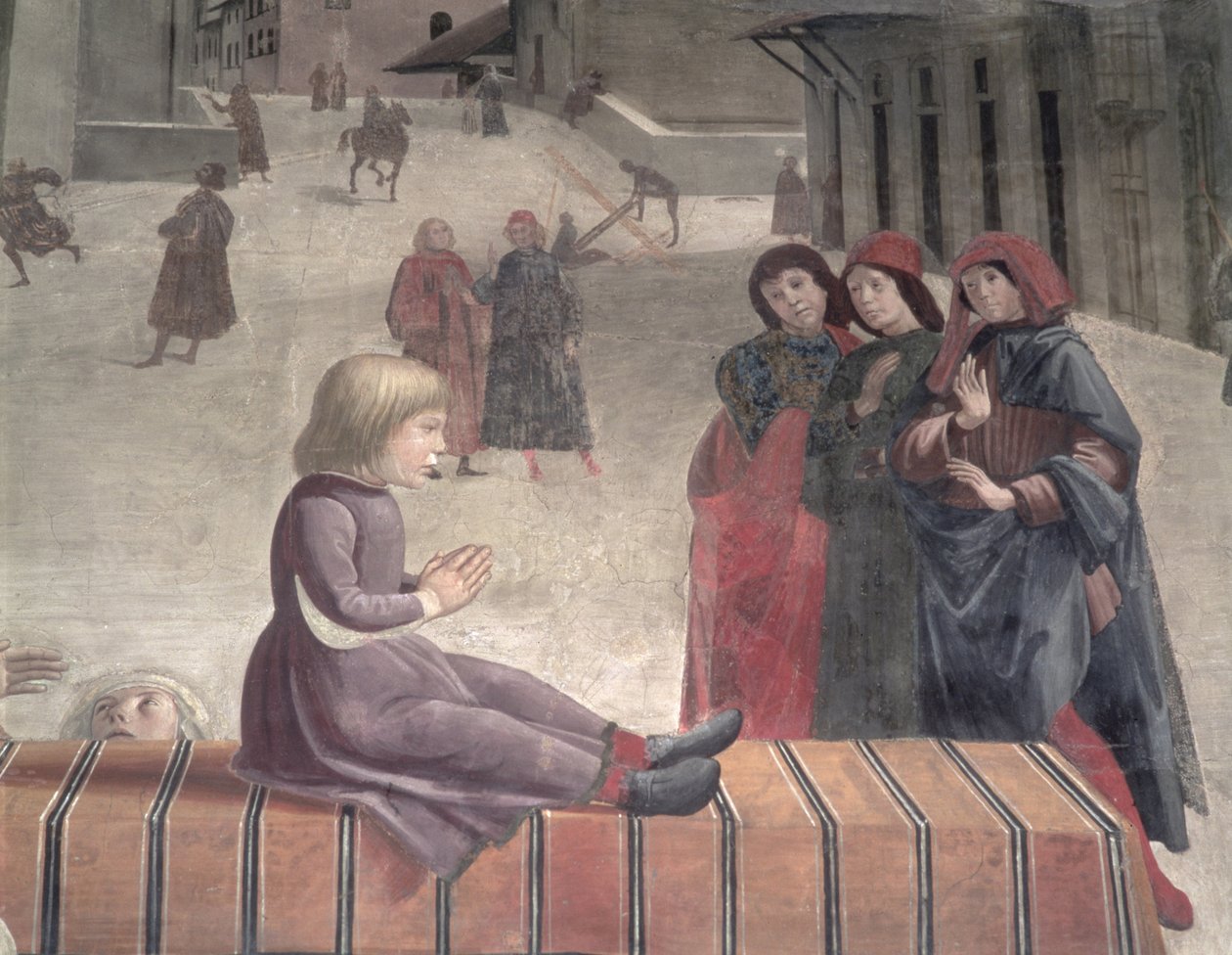 The Miracle of the Resurrected Child, Sassetti Chapel (detalj) av Domenico Ghirlandaio