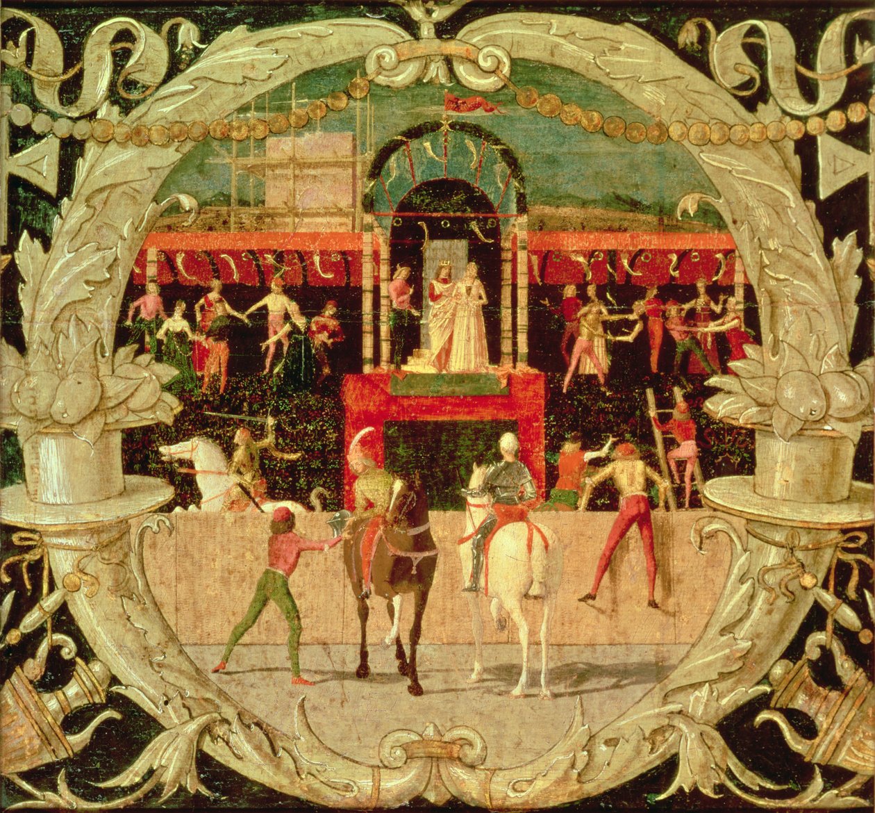 The Rape of the Sabines (etter signalet) c.1490 (tempera på panel) av Domenico Morone