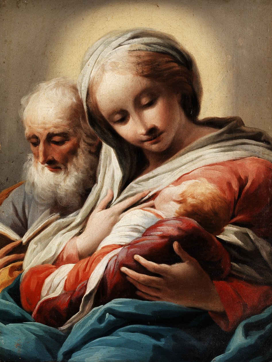 Mary med barnet og Joseph av Domenico Pedrini