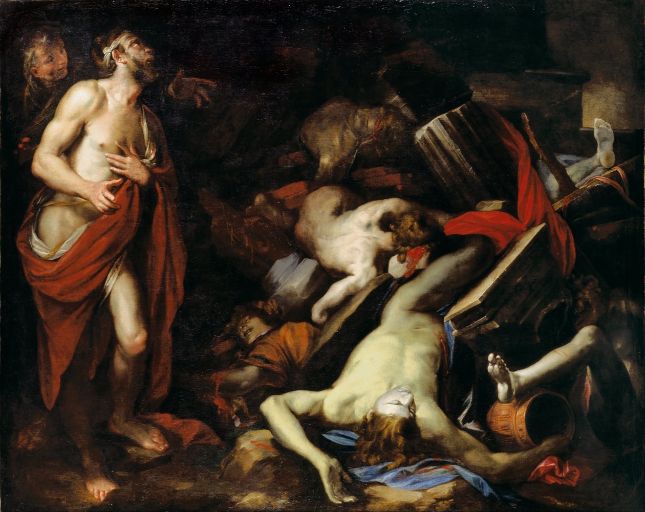 Job og hans barn av Domenico the Elder Piola