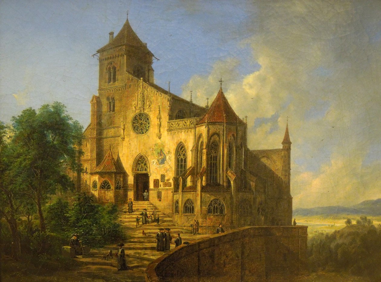 Landskap med en kirke av Domenico Quaglio the Younger