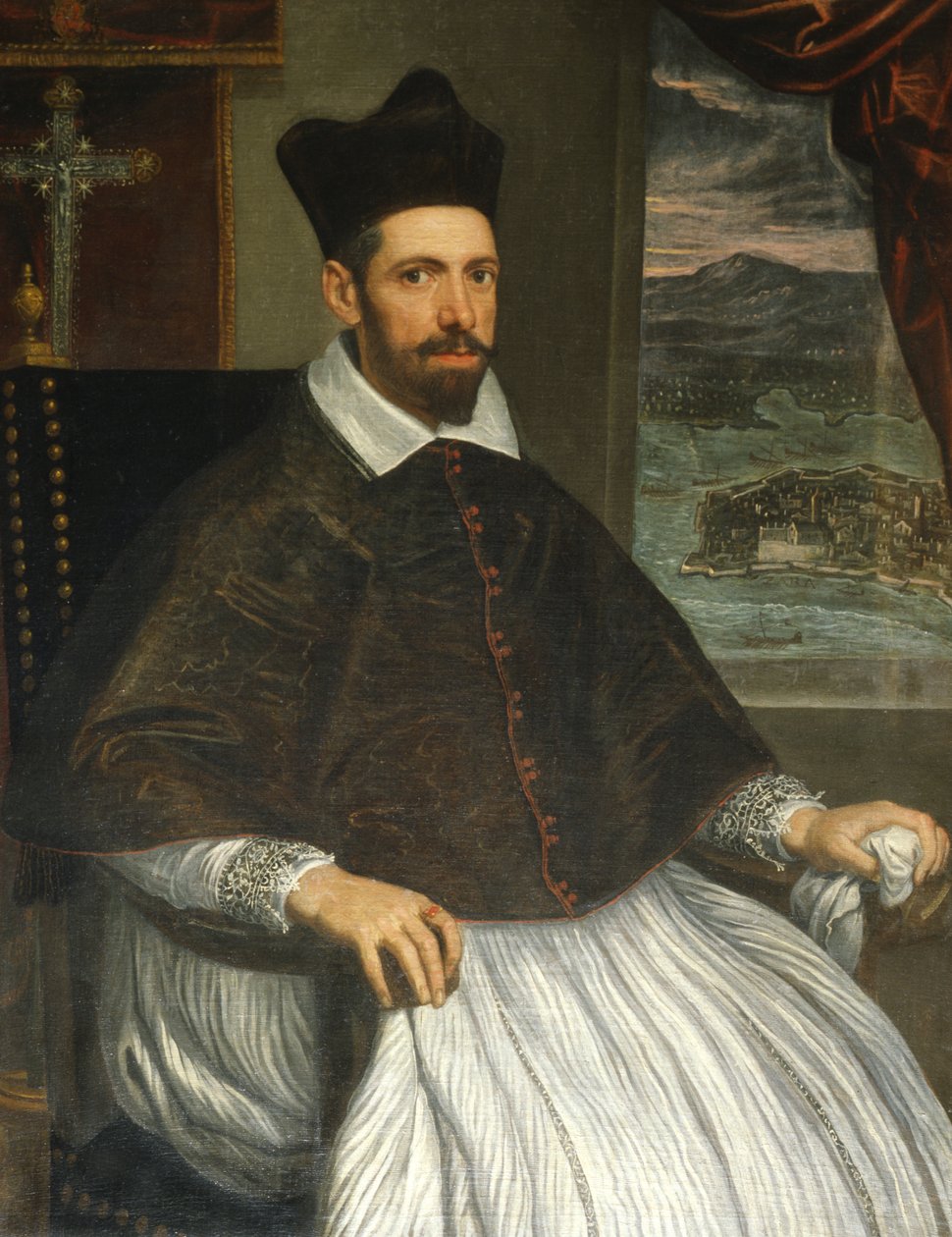 Portrett av Luca Stella, erkebiskop av Zadar av Domenico Robusti Tintoretto