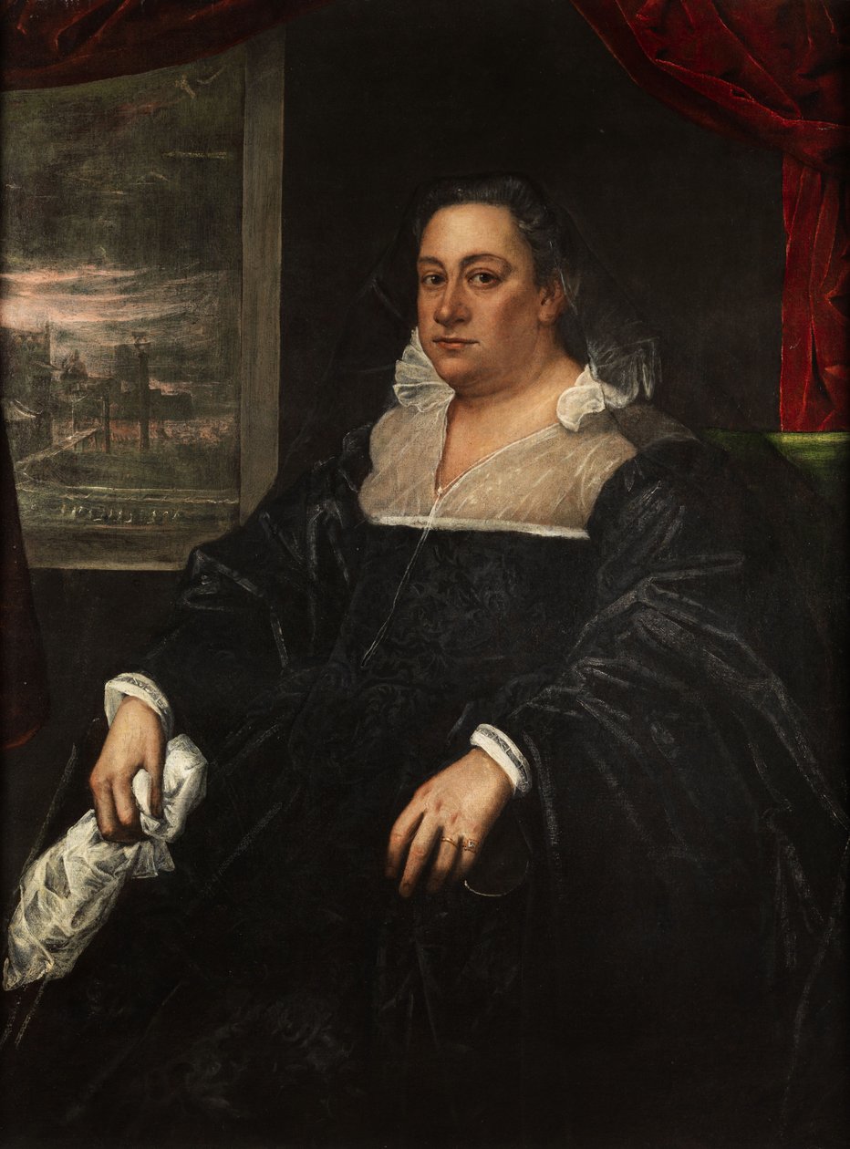 Portrett av en Dogaressa (kone til en venetiansk doge) av Domenico Robusti Tintoretto