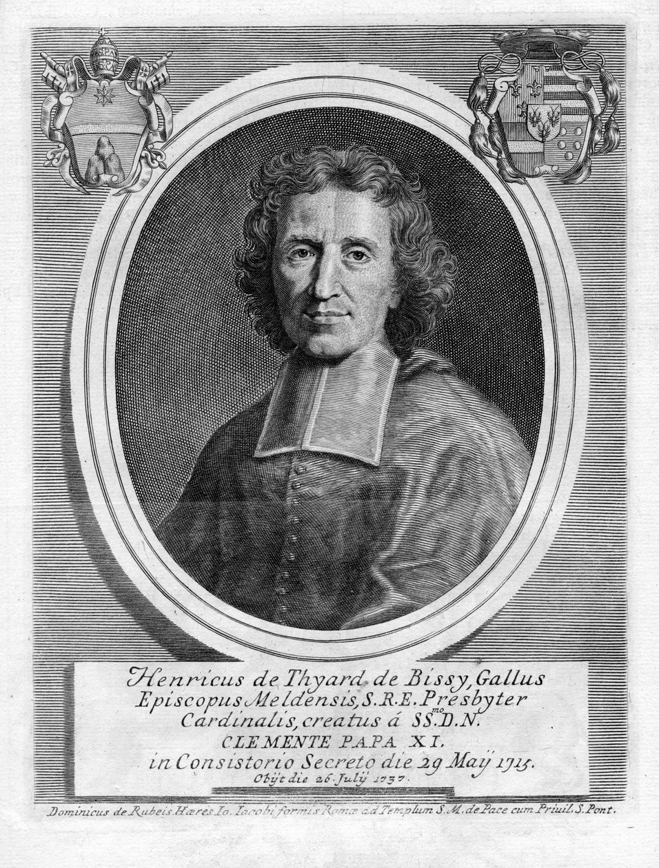 gravert portrett av Domenico de Rossi