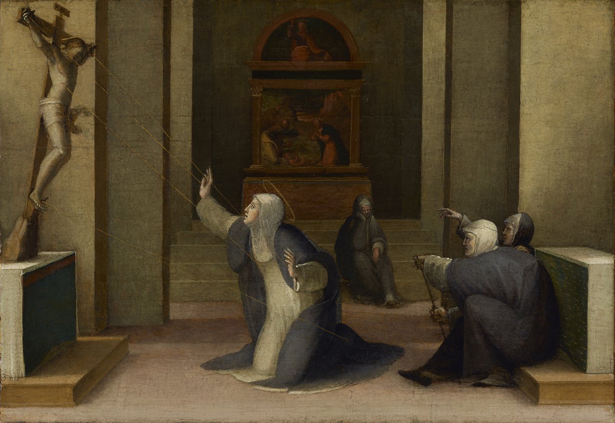 Den hellige Katarina av Siena mottar Stigmata av Domenico di Pace Beccafumi  