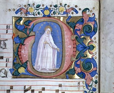 Missal 540 Historikert initial 