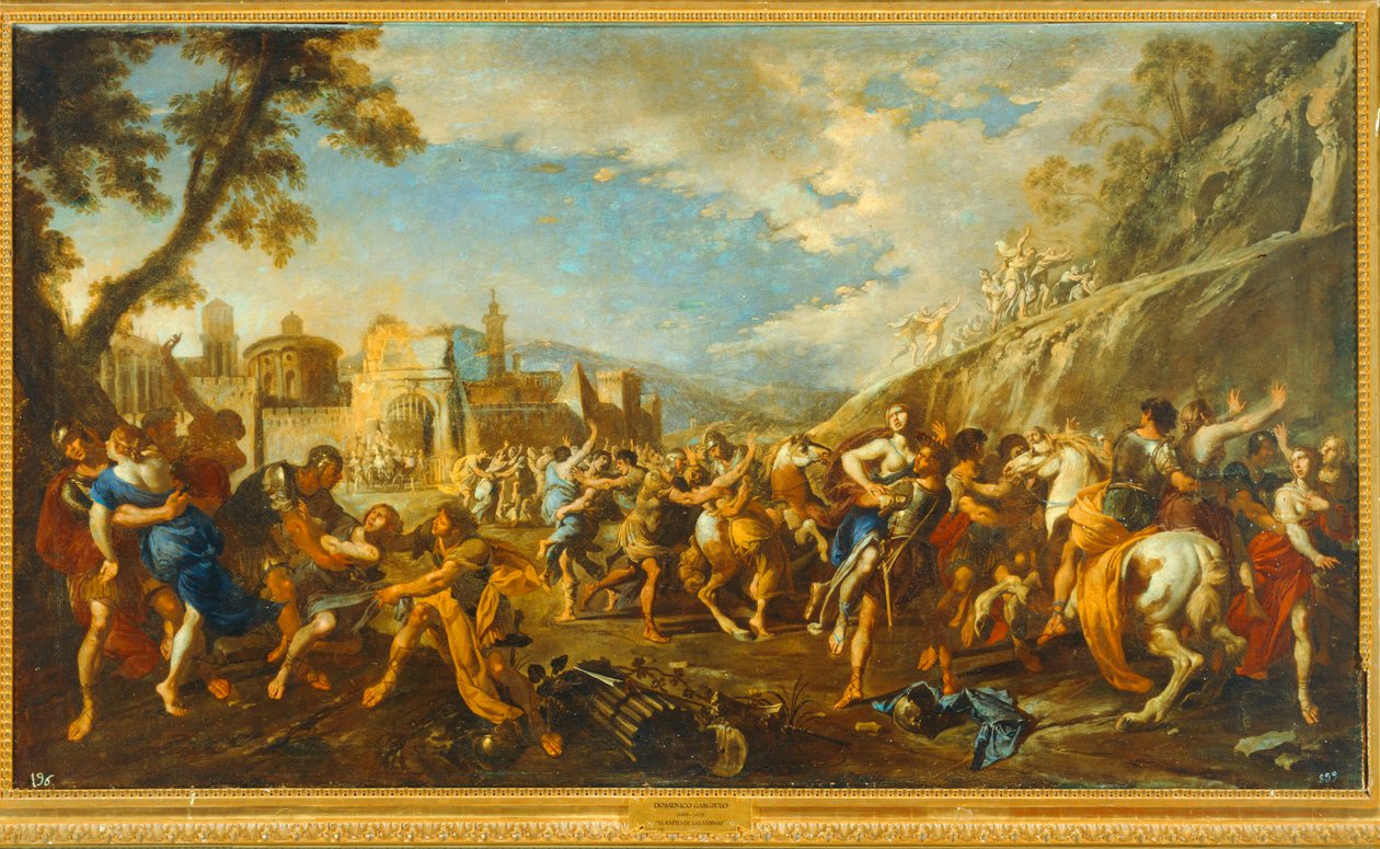 Voldtekten av de sabinske kvinnene. 10035138 … av Domenico (1612-75) Gargiulo