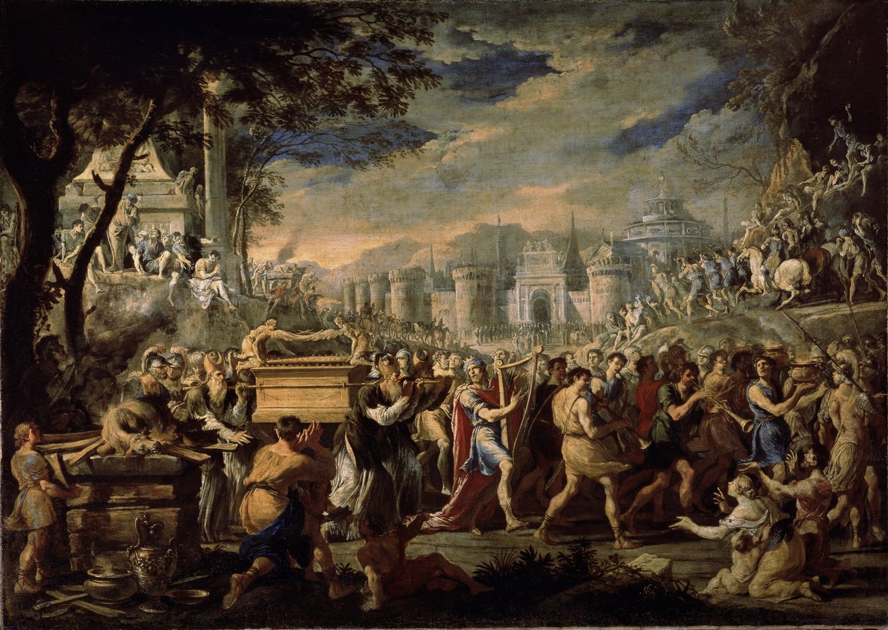 Kong David bærer Paktens Ark inn i Jerusalem av Domenico Gargiulo