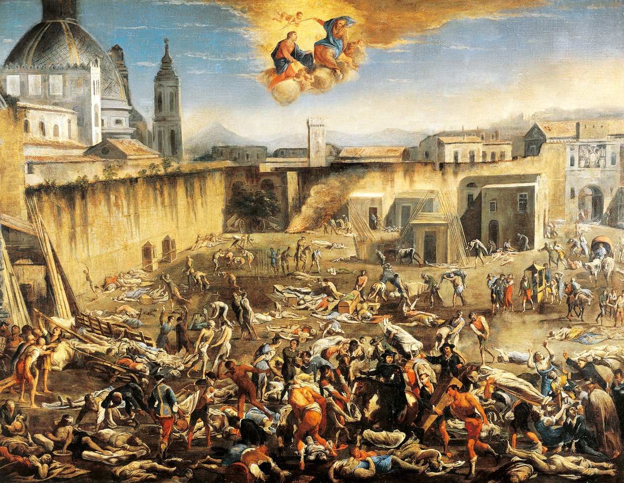 Market Square (Largo Mercatello), pesten i Napoli av Domenico Gargiulo