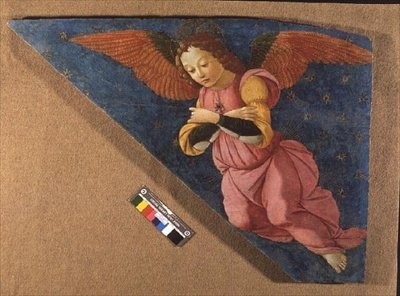 Engel, panel fra Figline-altertavlen (fresko) av Domenico (workshop) Ghirlandaio