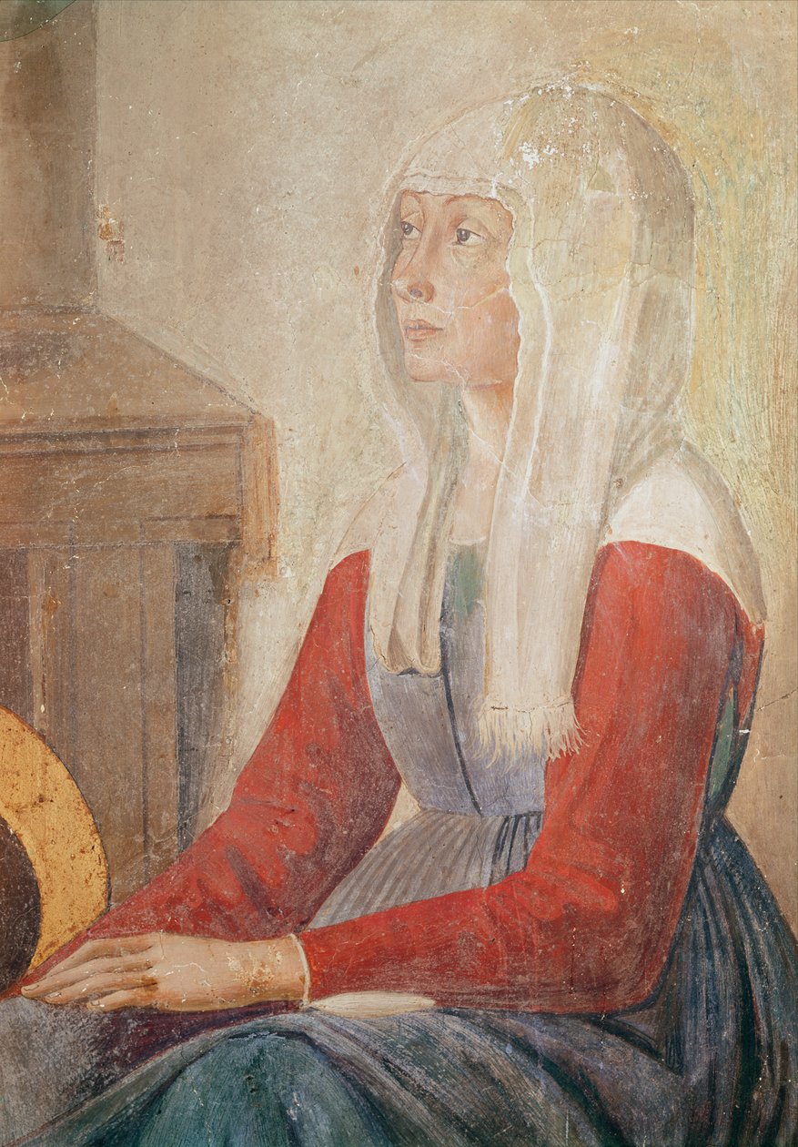 Detalj av en kvinne fra St. Finas død, 1482 av Domenico Ghirlandaio