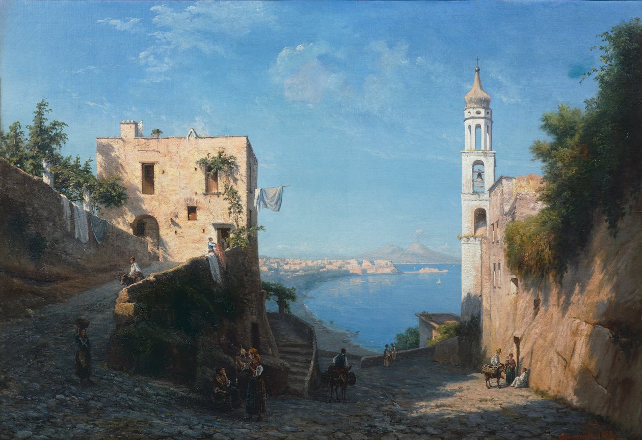 Utsikt over Posillipo fra kirken Saint Anna av Domenico Ammirato