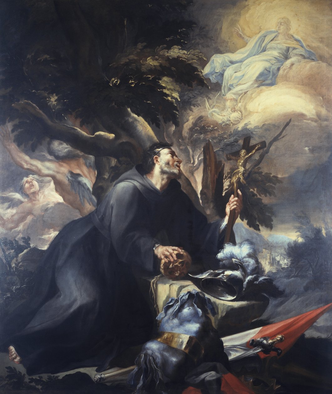 William Of Aquitaine In Penance, olje på lerret av Domenico Antonio Vaccaro