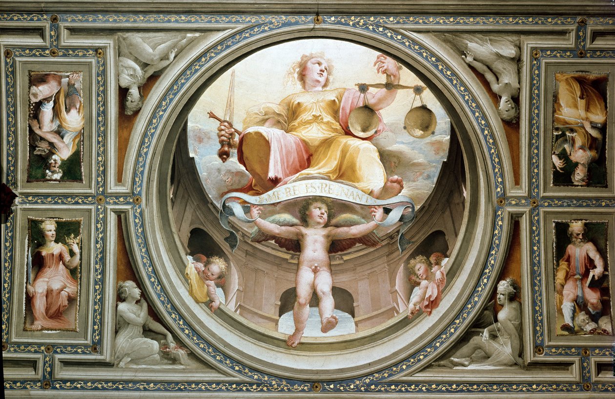 Allegori om rettferdighet. Maleri av Domenico Beccafumi (1486-1551) av Domenico Beccafumi