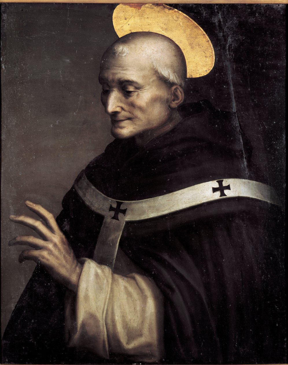 Saint Anthony benissant (sankt Antonius av Padua). Maleri av Domenico Beccafumi (1486-1551) av Domenico Beccafumi