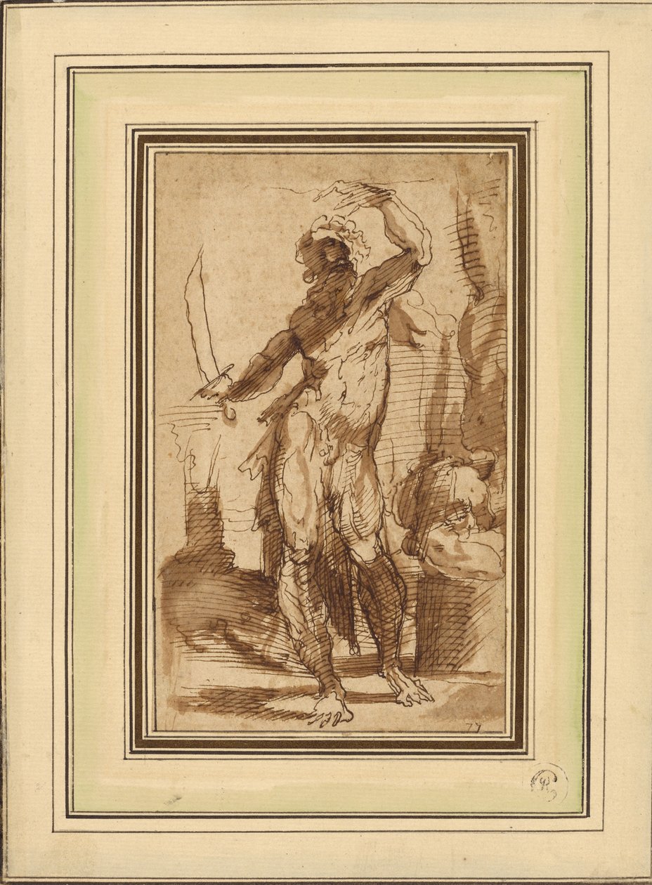 Studie til figuren av Abraham av Domenico Beccafumi