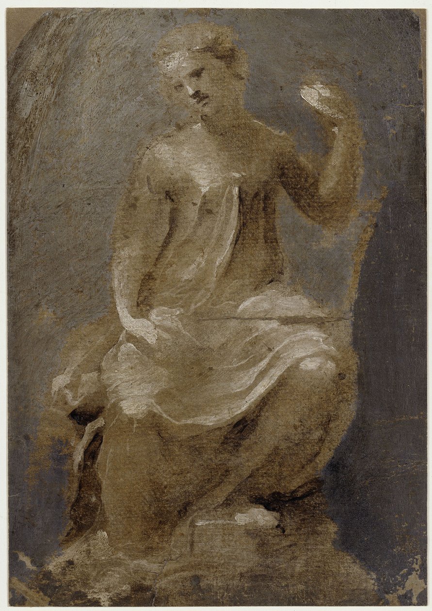 En kvinnelig figur på tronen (Amor Patriae) av Domenico Beccafumi