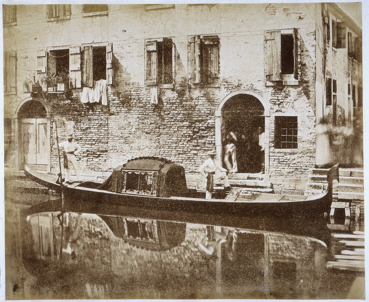 Gondol i Venezia, ca. 1855 av Domenico Bresolin
