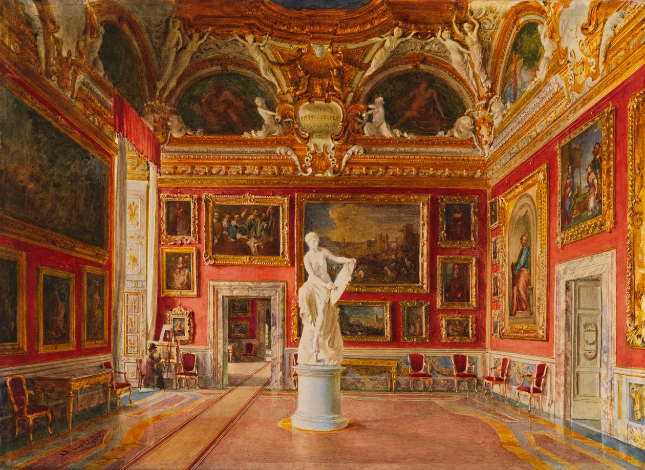 Sala di Giove ved Pitti-palasset i Firenze, 1875. av Domenico Caligo