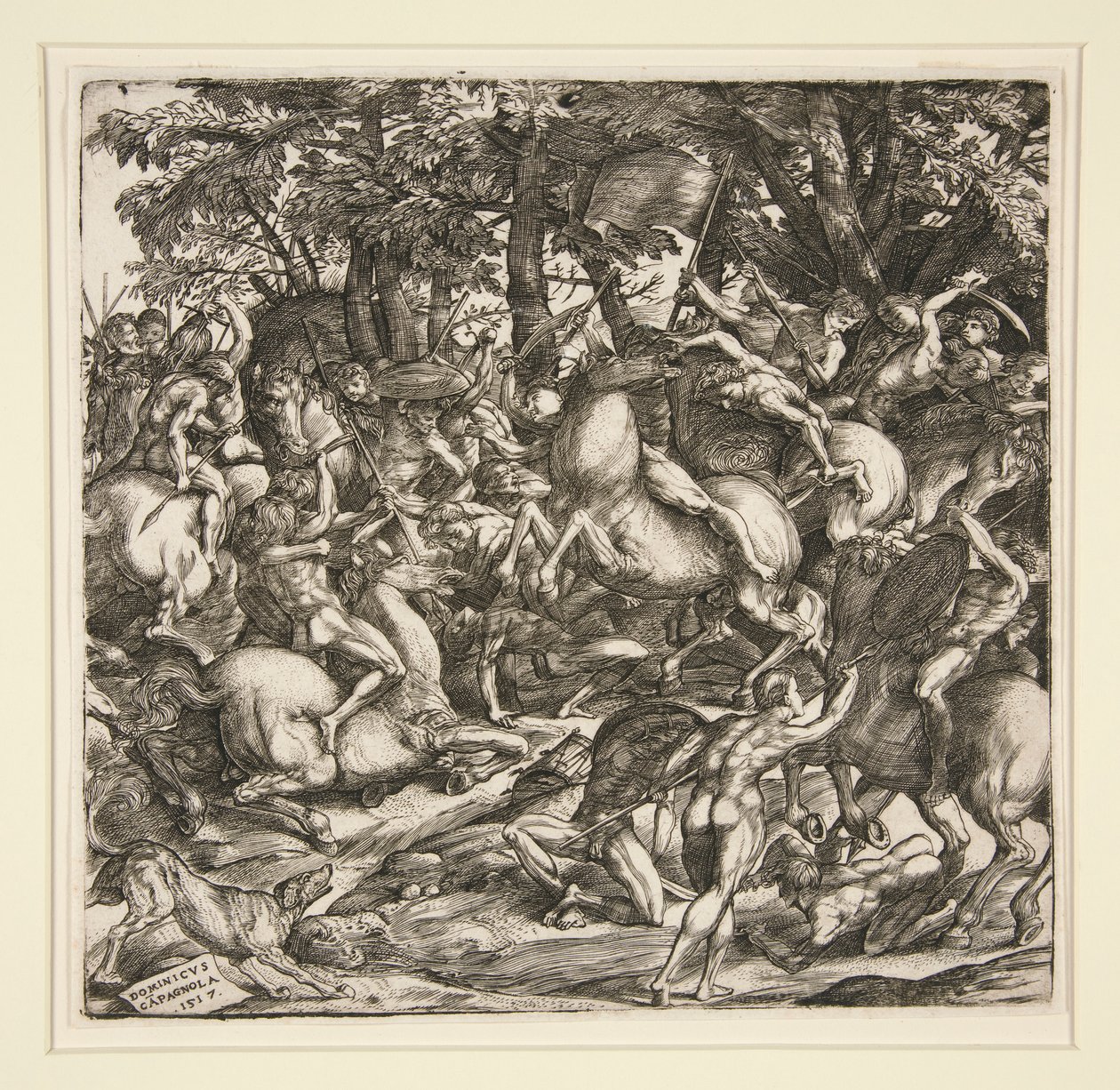 Slaget om nakne menn av Domenico Campagnola