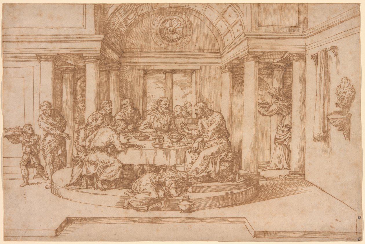 Kristus i Fariseeren Simons hus av Domenico Campagnola