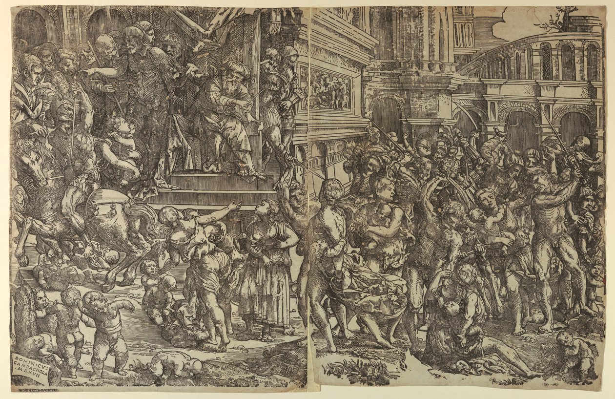 Massakren på de uskyldige av Domenico Campagnola