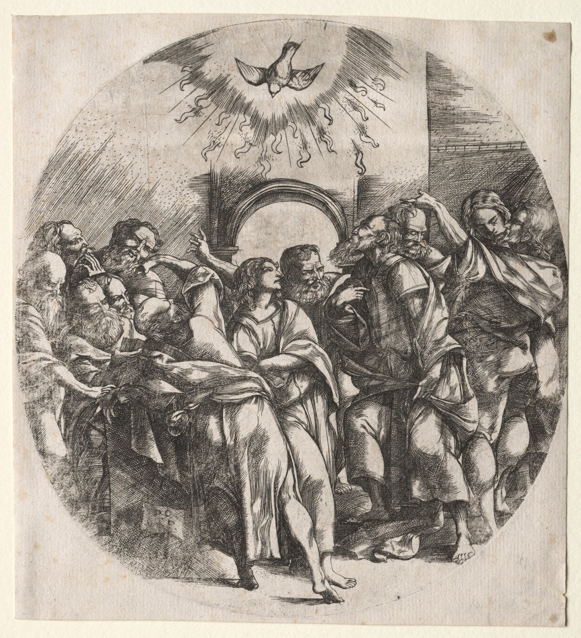 Den hellige ånds nedstigning, 1518. av Domenico Campagnola
