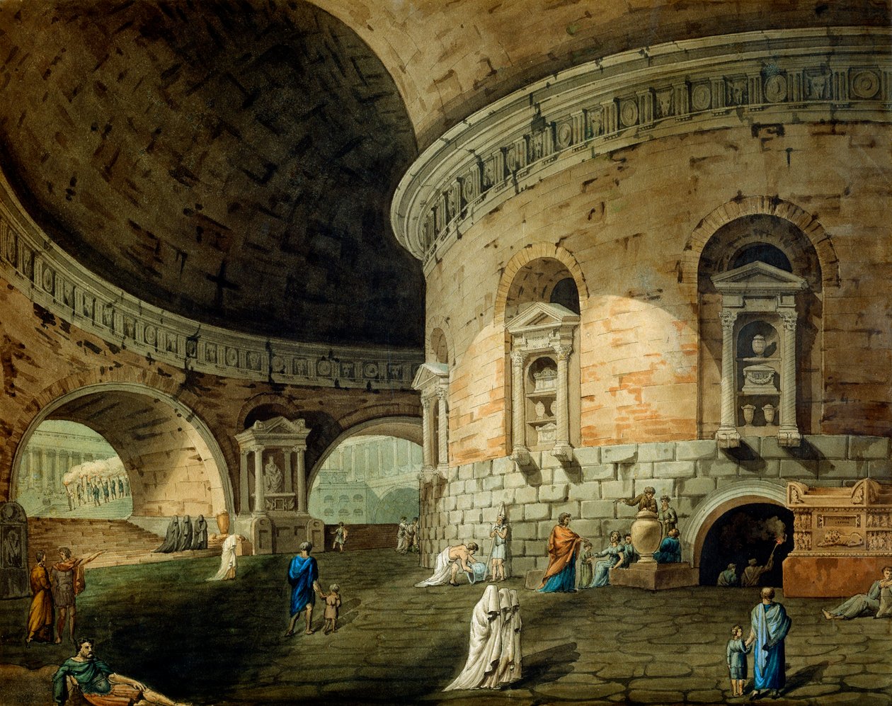 Scenografi for et teaterstykke, tidlig på 1800-tallet av Domenico Corsini