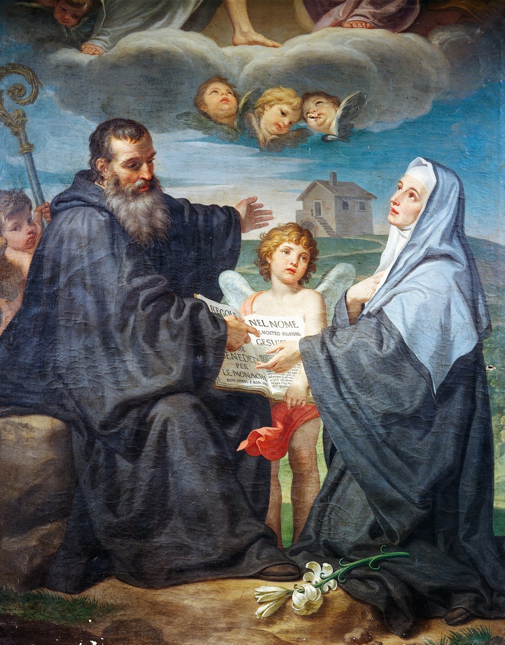 St. Benedikt og St. Scholastica av Domenico Corvi (1721-1803) av Domenico Corvi