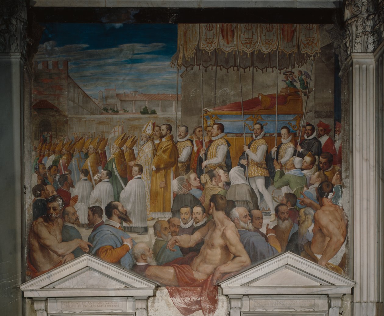 Prosesjon av kroppen til Saint Antoninus, 1589 (freso) av Domenico Cresti