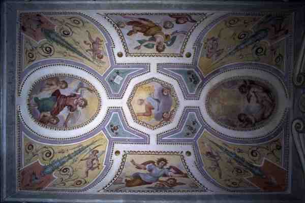 Faderen, Sønnen og Den hellige ånd med hellige og engler (fresco) av Domenico Cresti