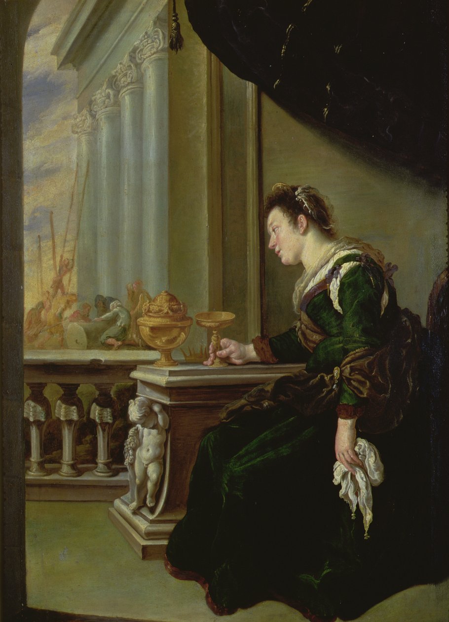 Artemisia sørger over Mausolus (panel) av Domenico Fetti or Feti