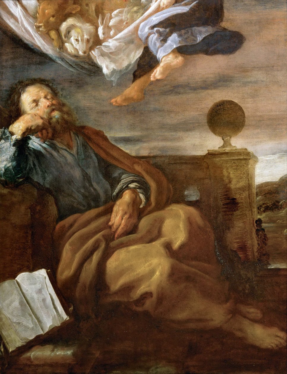 Barokk : Pierre et la vision de la grande nappe - Peters visjon av et ark med dyr par Fetti, Domenico (1588/90-1623), ca 1619. Olje på tre, 66x51. Kunsthistorisk museum, Vienne av Domenico Fetti or Feti
