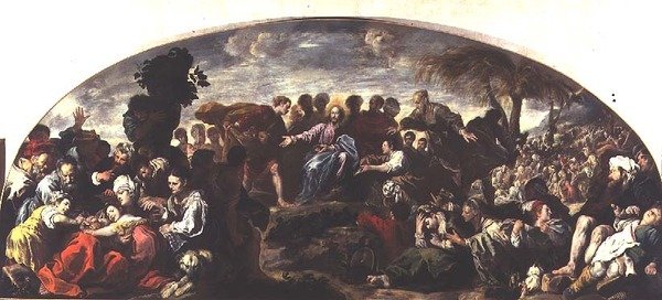 Mating av de fem tusen av Domenico Fetti or Feti