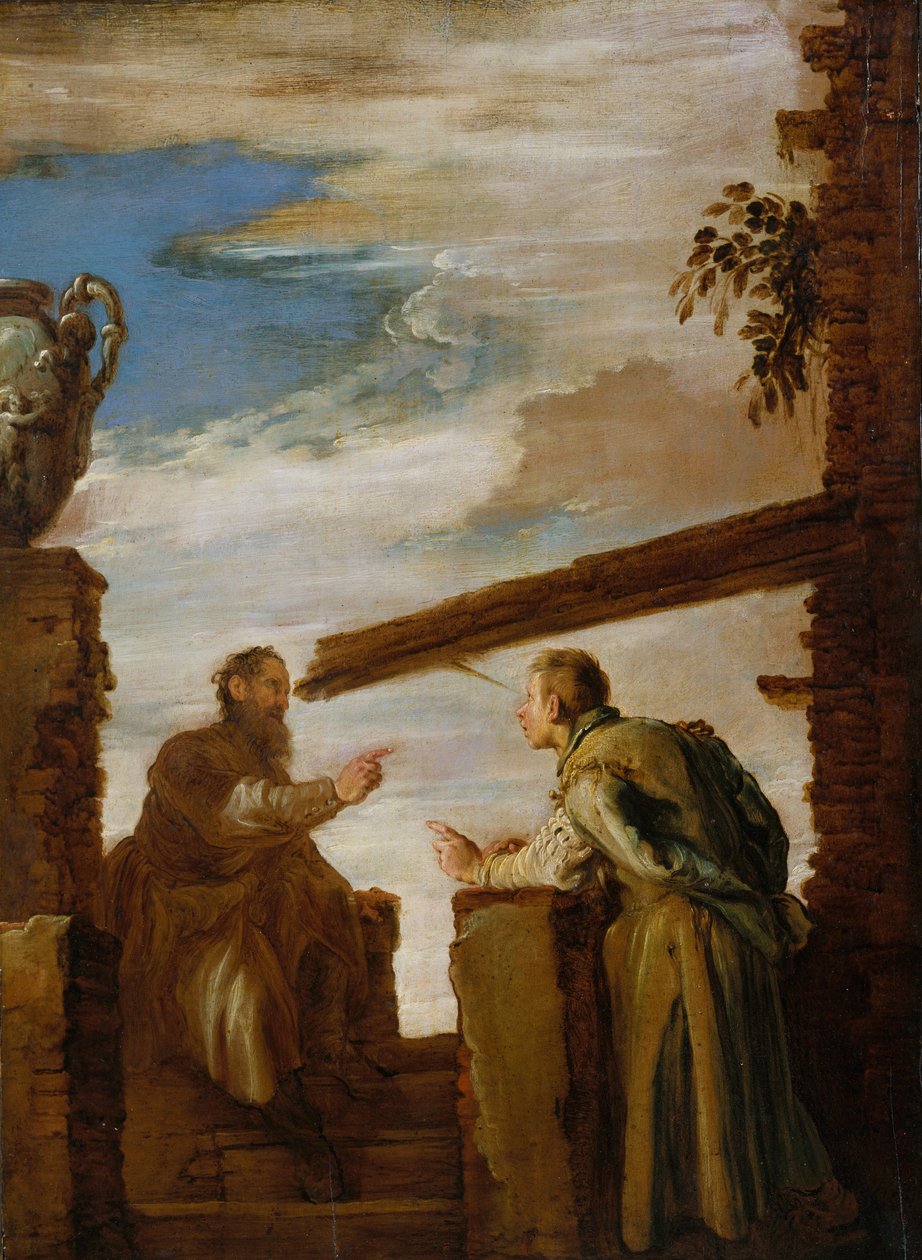 Lignelsen om splinten og bjelken, ca. 1619 av Domenico Fetti or Feti