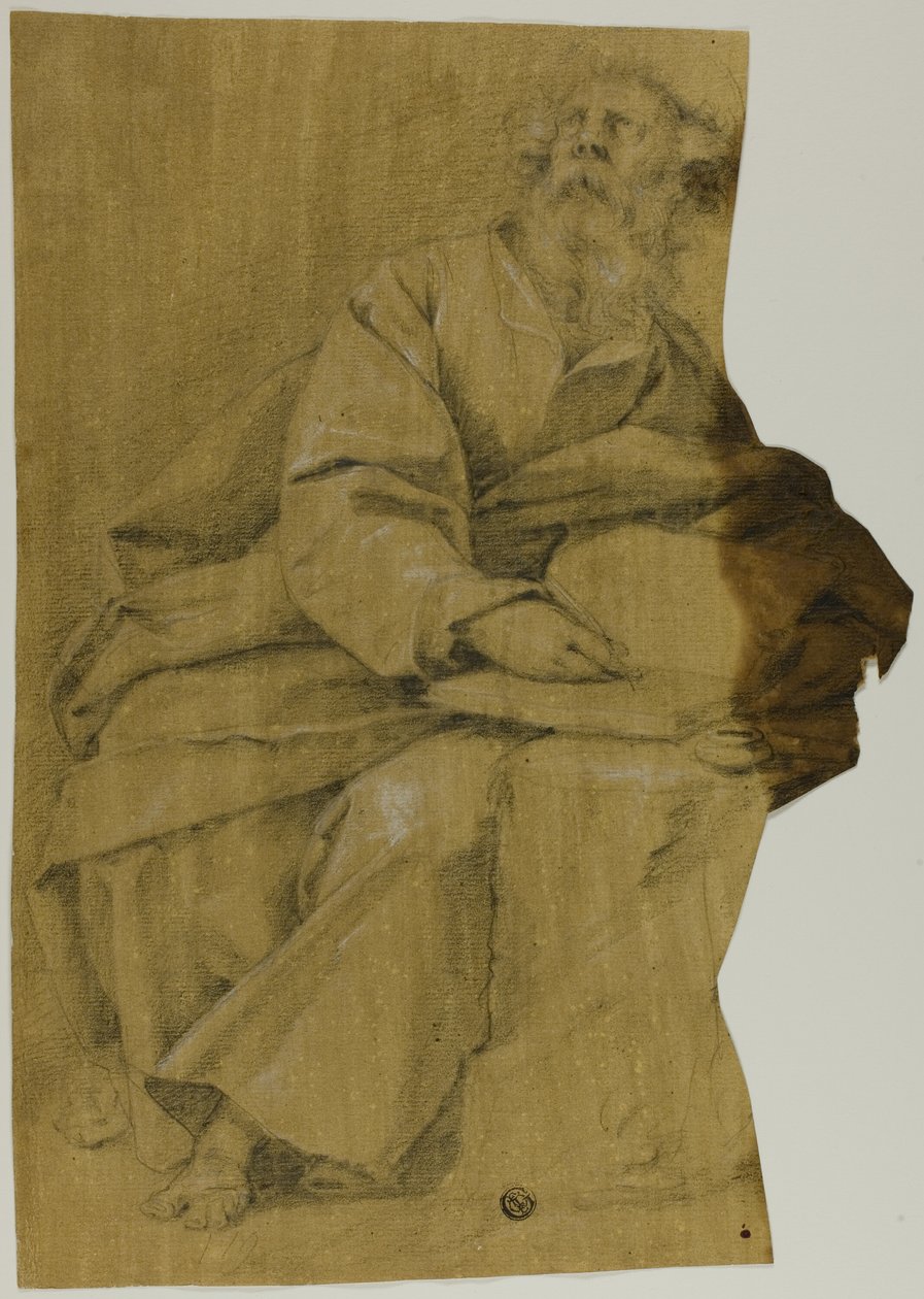 Evangelistskriving ved skrivebordet av Domenico Fiasella