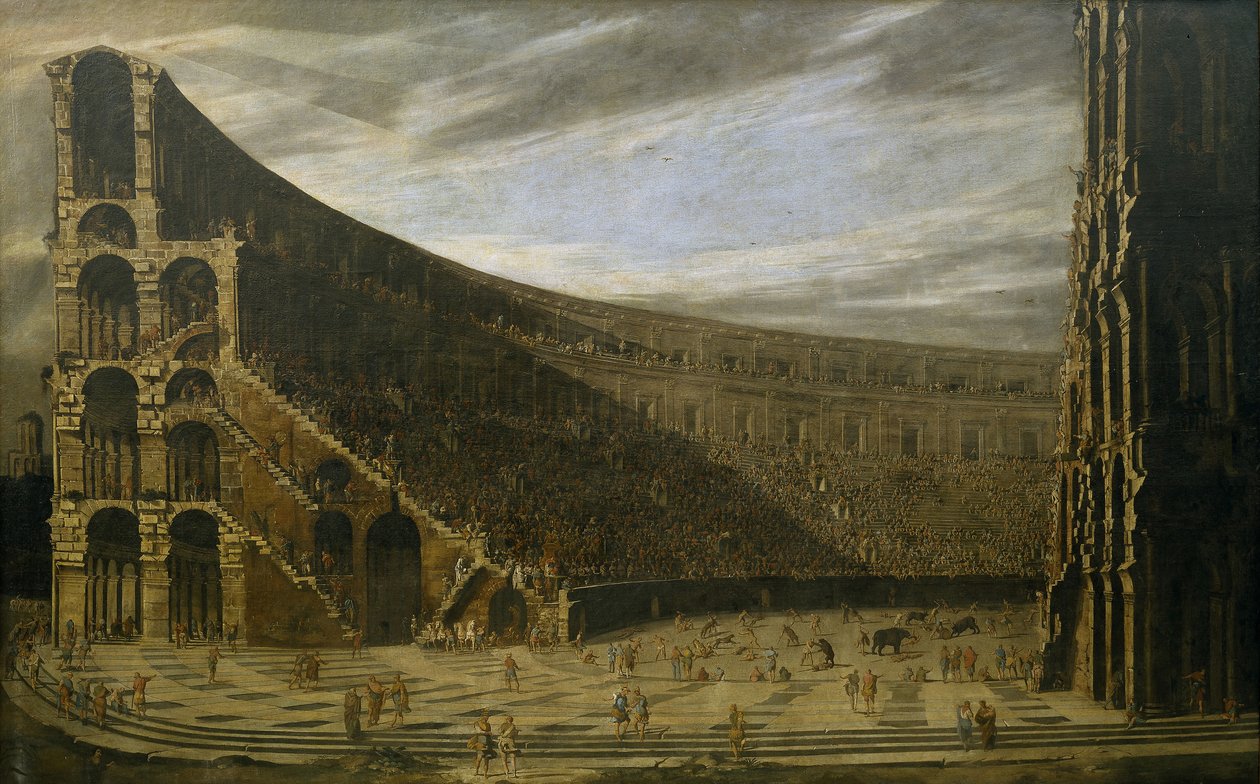 Perspektiv av et romersk amfiteater av Domenico Gargiulo
