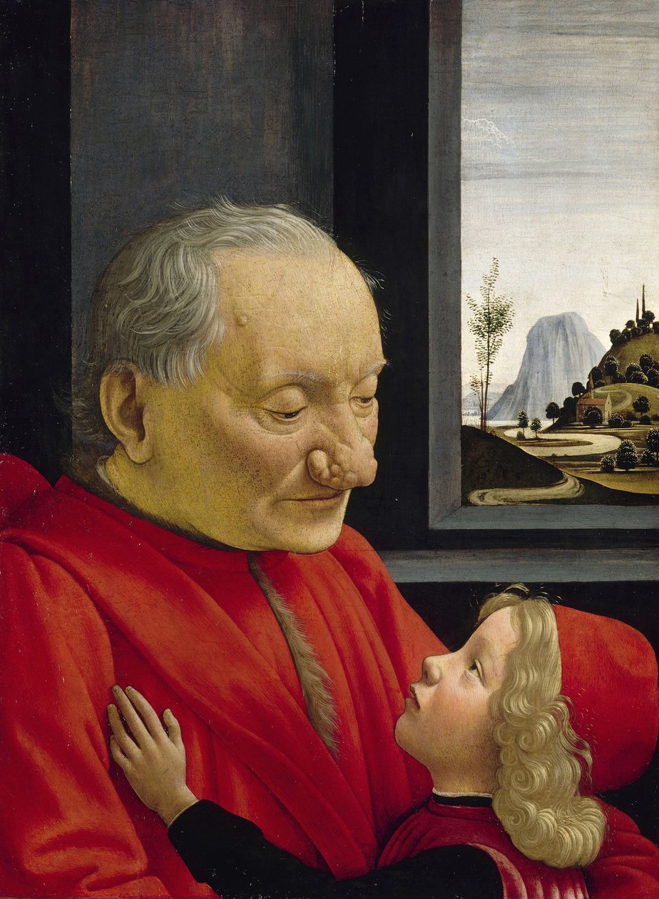 En gammel mann og hans barnebarn, 1488 av Domenico Ghirlandaio