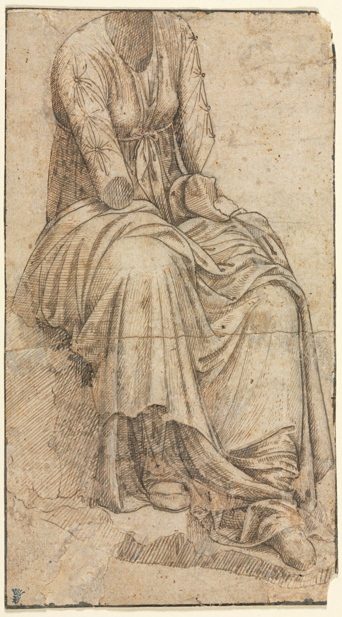 Kopi av en romersk statue av en sittende kvinne, andre halvdel av 1400-tallet. av Domenico Ghirlandaio
