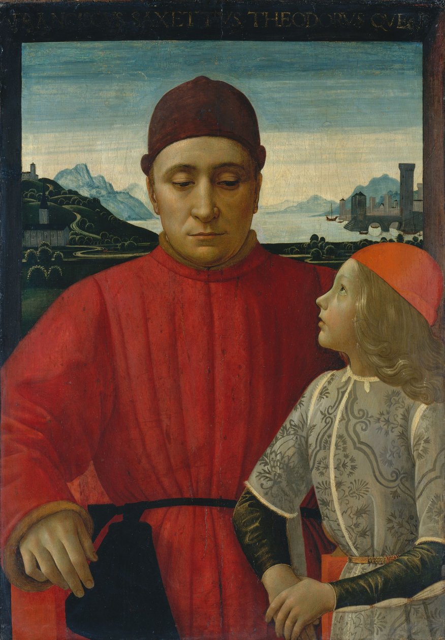 Francesco Sassetti og hans sønn Teodoro, ca. 1488 (tempera på tre) av Domenico Ghirlandaio