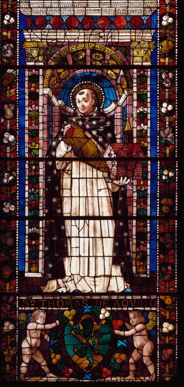 Representasjon av Saint Thomas Aquinas (farget glass av Domenico Ghirlandaio