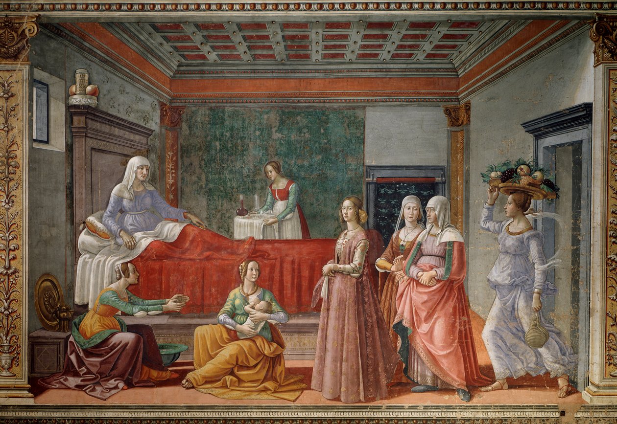 Fødselen til døperen Johannes (fresco av Domenico Ghirlandaio